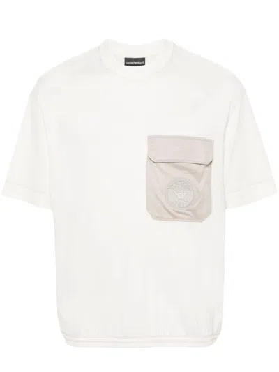 Emporio Armani Pocket-detail T-shirt In Neutral