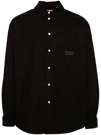 Kenzo Paris Cotton Overshirt In Black