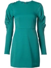 TIBI RUCHED PANEL SLEEVES FITTED DRESS,TF117VTW1520512302083