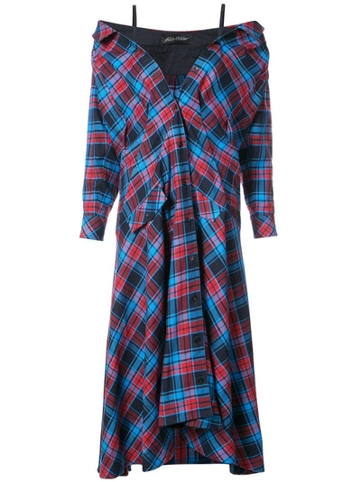 Anna October Plaid Cotton Dress In Red