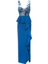 MARCHESA NOTTE embroidered sequined column gown,N15G040812204520