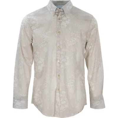 Lords Of Harlech Morris Paisley Floral Pumice Shirt In Grey