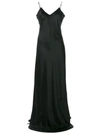 Nili Lotan Cyrielle Open-back Silk-charmeuse Gown In Black