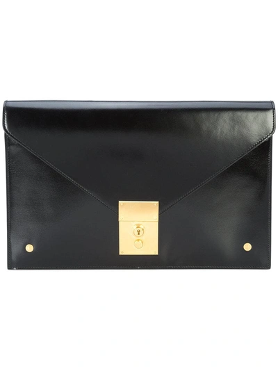 Thom Browne Calfskin Folder Clutch In Black