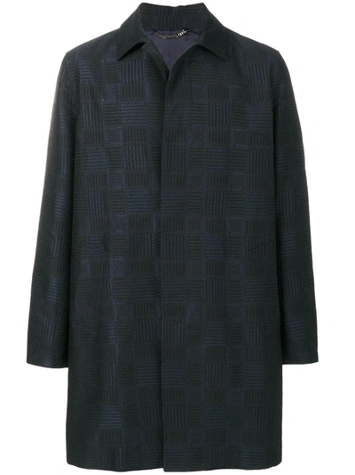 Versace Checked Coat - Black