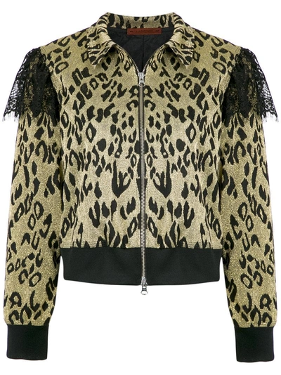 À La Garçonne Leopard Glitter Jacket In Neutrals