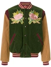 GUCCI ANGRY CAT AND FLORAL EMBROIDERED BOMBER JACKET,475032XR56412291411