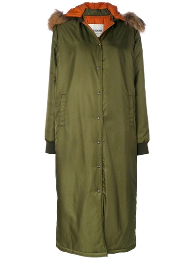 Ava Adore Full Length Hooded Coat - Green
