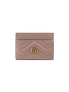 Gucci Gg Marmont Matelasse Card Case In 5729 Pink