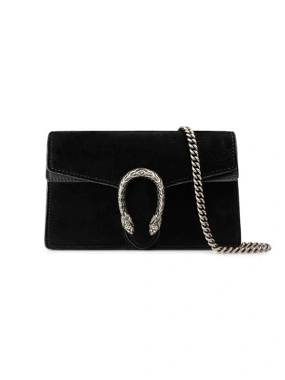 Gucci Dionysus Suede Super Mini Bag In Black