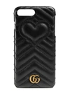 Gucci Gg Marmont Quilted Leather Iphone 7 Plus Case In Black