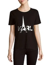 KARL LAGERFELD FRONT GRAPHIC TEE,0400095160194