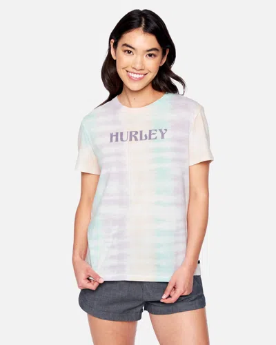 Hybrid Apparel Alchemy Tie Dye Relaxed Girlfriend Short Sleeve T-shirt In White