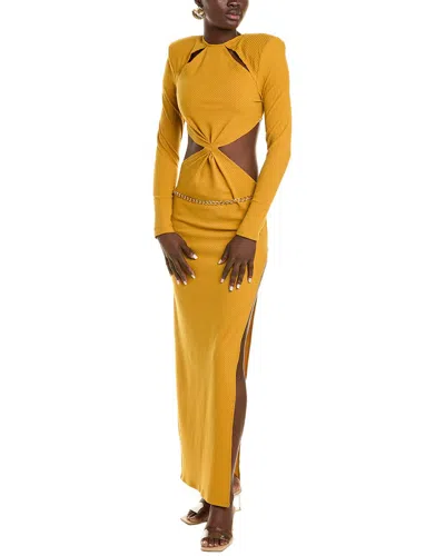 Bronx And Banco Amara Linen-blend Maxi Dress In Yellow