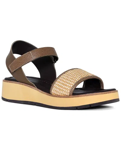 Donald Pliner Kinsley Leather-trim Sandal In Beige