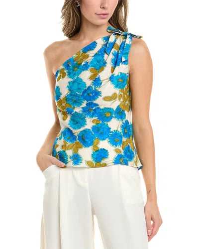 Flora Bea Nyc Carmella Silk Top In Blue