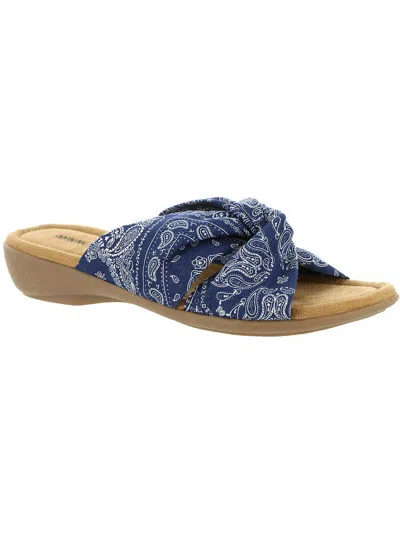 Minnetonka Sarong Womens Knot-front Knit Slide Sandals In Multi