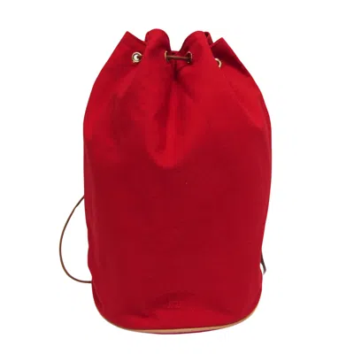 Hermes Polochon Cotton Backpack Bag () In Red