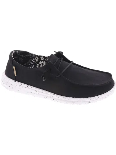 Hey Dude Wendy Basic Womens Leather Round Toe Boat Shoes In Multi