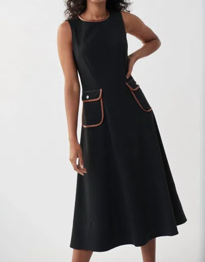 Joseph Ribkoff Sleeveless Midi Dress In Black