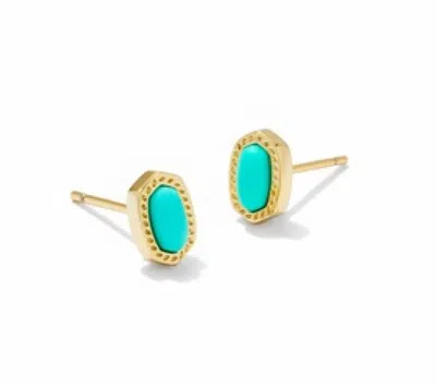 Kendra Scott 14k Gold-plated Oval Stone Stud Earrings In Mint Magnesite
