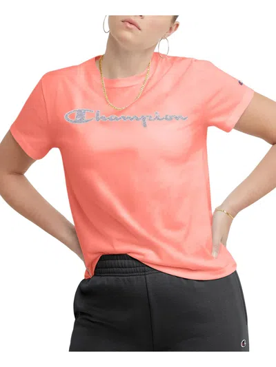Champion Womens Logo Shirts & Tops In Orange