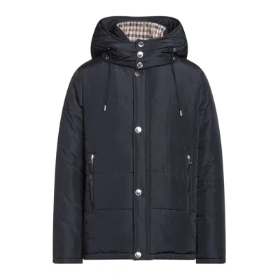 Aquascutum Jacket With Removable Men's Hood In Blue