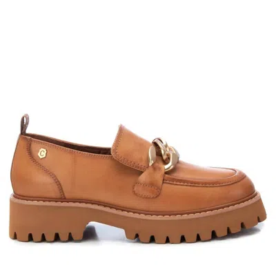 Xti Women's Leather Moccasins In Camel In Brown