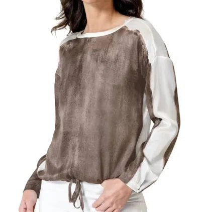 Go By Go Silk Draw Up Close Top In Brown