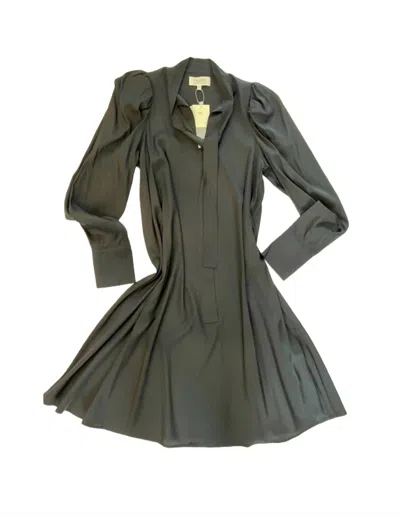 Psophia Women's Long Sleeve Silk Dress In Black