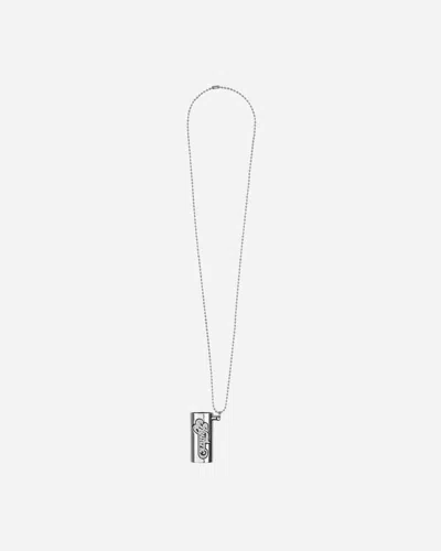 Hysteric Glamour Creamy Logo Lighter Case Necklace Silver In Gray