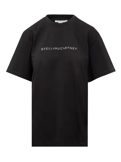 Stella Mccartney Iconic Glitter T-shirt In Black