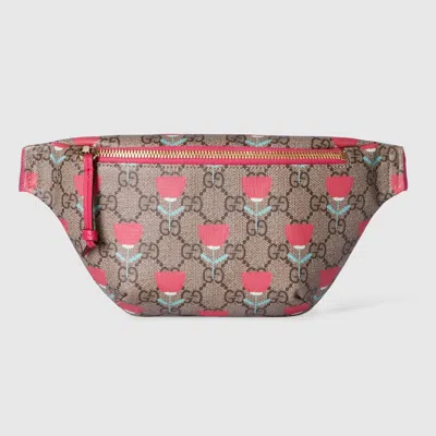 Gucci Printed Gg Belt Bag In Pink
