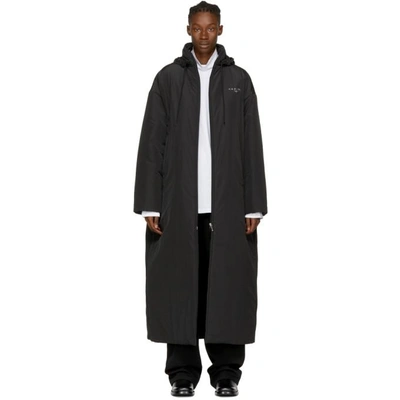 Balenciaga Black Kering Padded Raincoat In 1000 Black