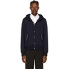 MONCLER Navy Snap Button Hoodie,84092/50 80986