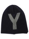 Y'S PRINTED BEANIE,YK-H05-191 NAVY