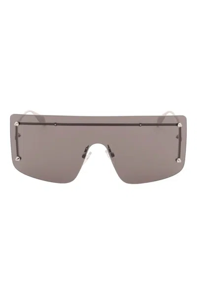 Alexander Mcqueen Oversized Mask Sunglasses In Grey