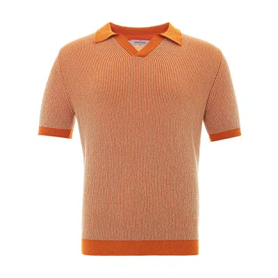 Gran Sasso Elegant Italian Cotton Polo In Vibrant Orange