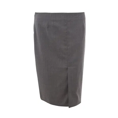 Lardini Elegant Wool Women's Skirt In Grey