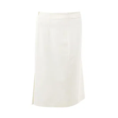 Lardini Elegant Viscose Skirt For Sophisticated Women's Style In White