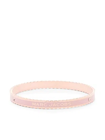 Marc Jacobs The Medallion Scalloped Goud Roze Armband In Pink