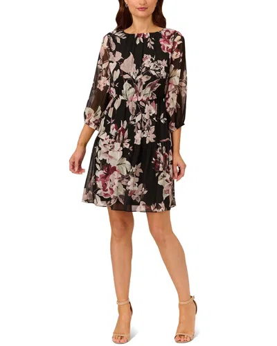 Adrianna Papell Soft Printed Dress In Black