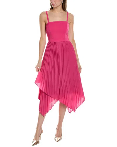 Aidan Mattox Asymmetric Midi Dress In Pink
