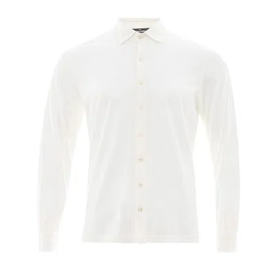 Gran Sasso Elegant Silk-cotton Blend Men's Shirt In White