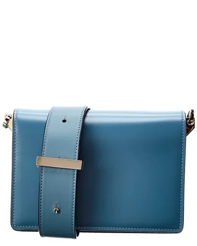 Valextra Swing Small Leather Shoulder Bag In Blue