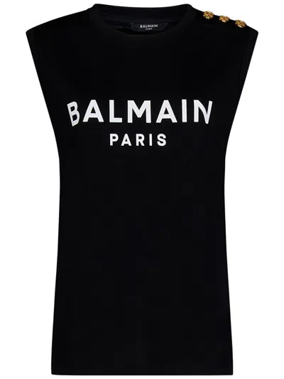 Balmain Cotton Jersey T-shirt In Black  