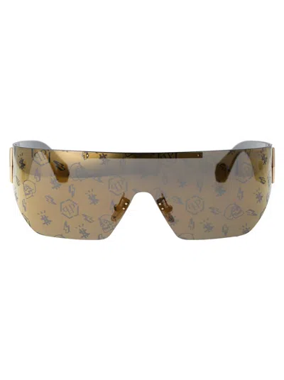 Philipp Plein Spp029m Sunglasses In 300l Rose Gold