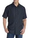 Harbor Bay Microfiber Comfort Grid Sport Shirt In Navy