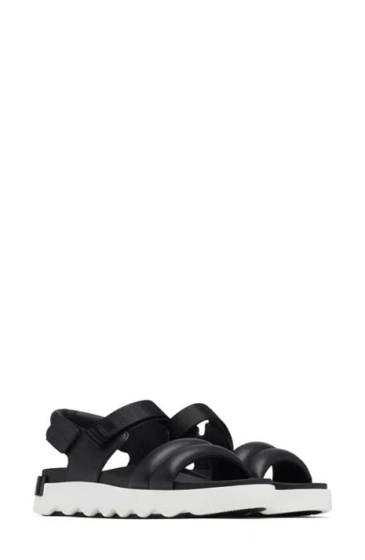 Sorel Viibe Slingback Sandal In Black/sea Salt