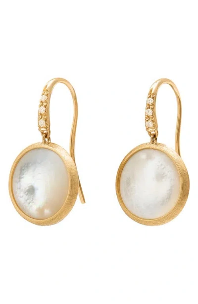 Marco Bicego Jaipur Mother-of-pearl & Diamond Drop Earrings In Yellow Gold/diamond/pearl